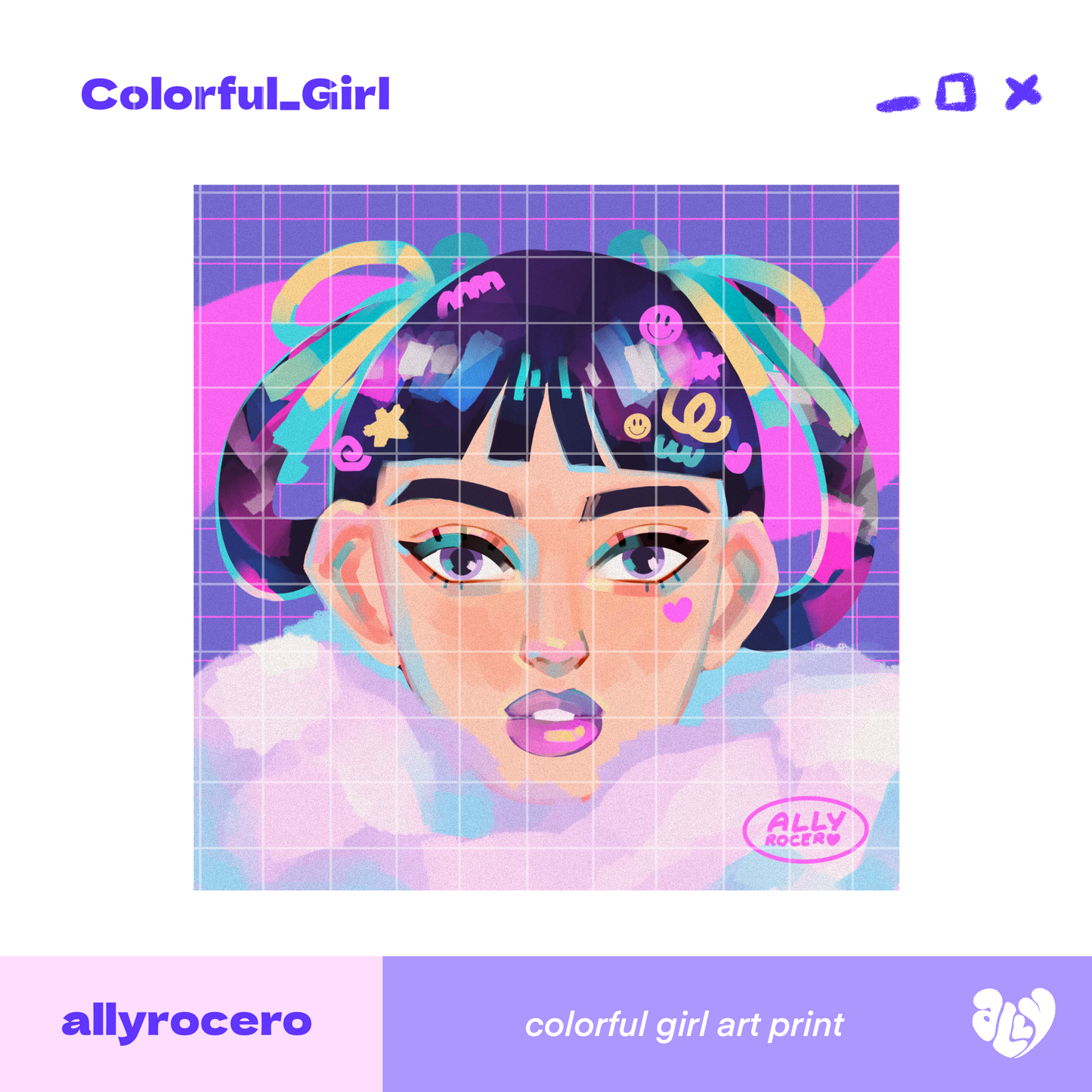 ALLYRCR - Colorful Girl Art Print