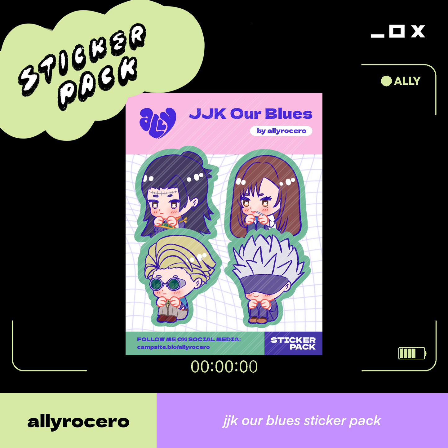 ALLYRCR - Jujutsu Kaisen Our Blues Sticker Packs