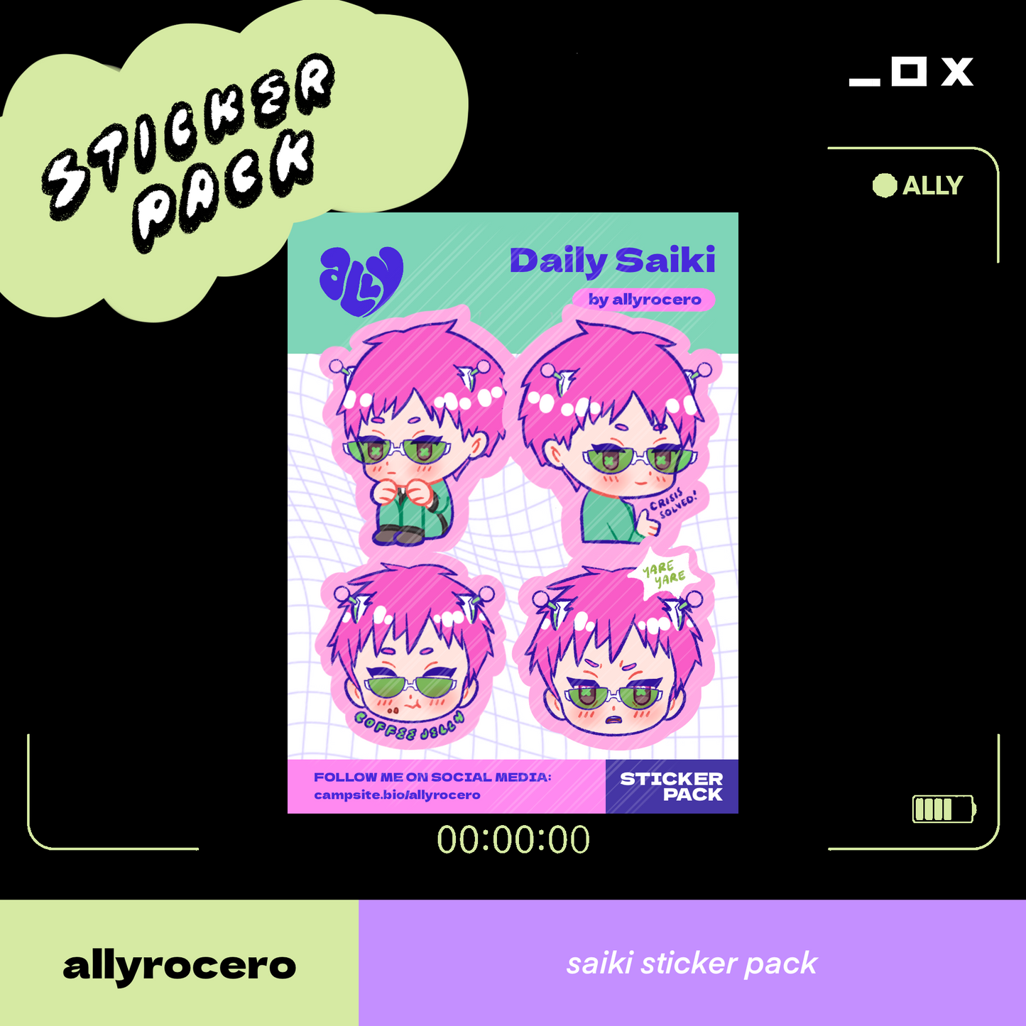 ALLYRCR - Saiki K Sticker Pack