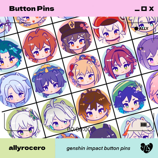 ALLYRCR - Genshin Impact Button Pins