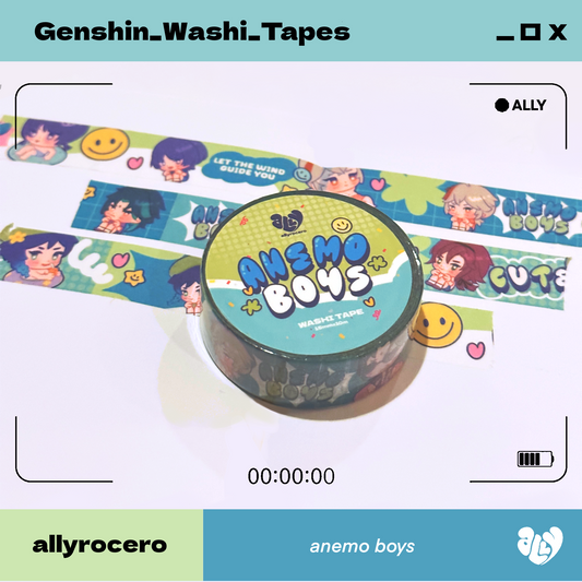 ALLYRCR - Genshin Impact Anemo Boys Washi Tape