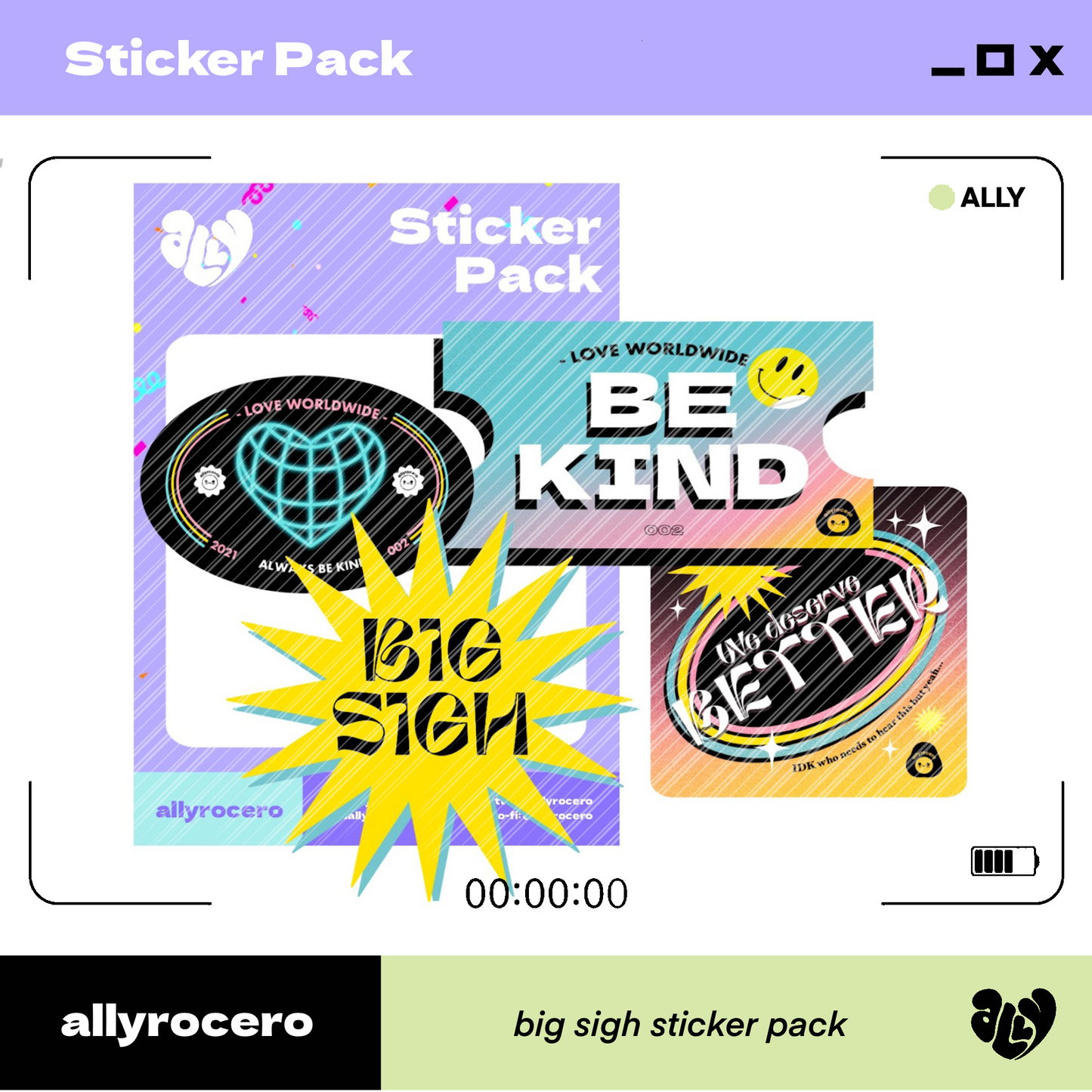 ALLYRCR - Big Sigh Sticker Pack