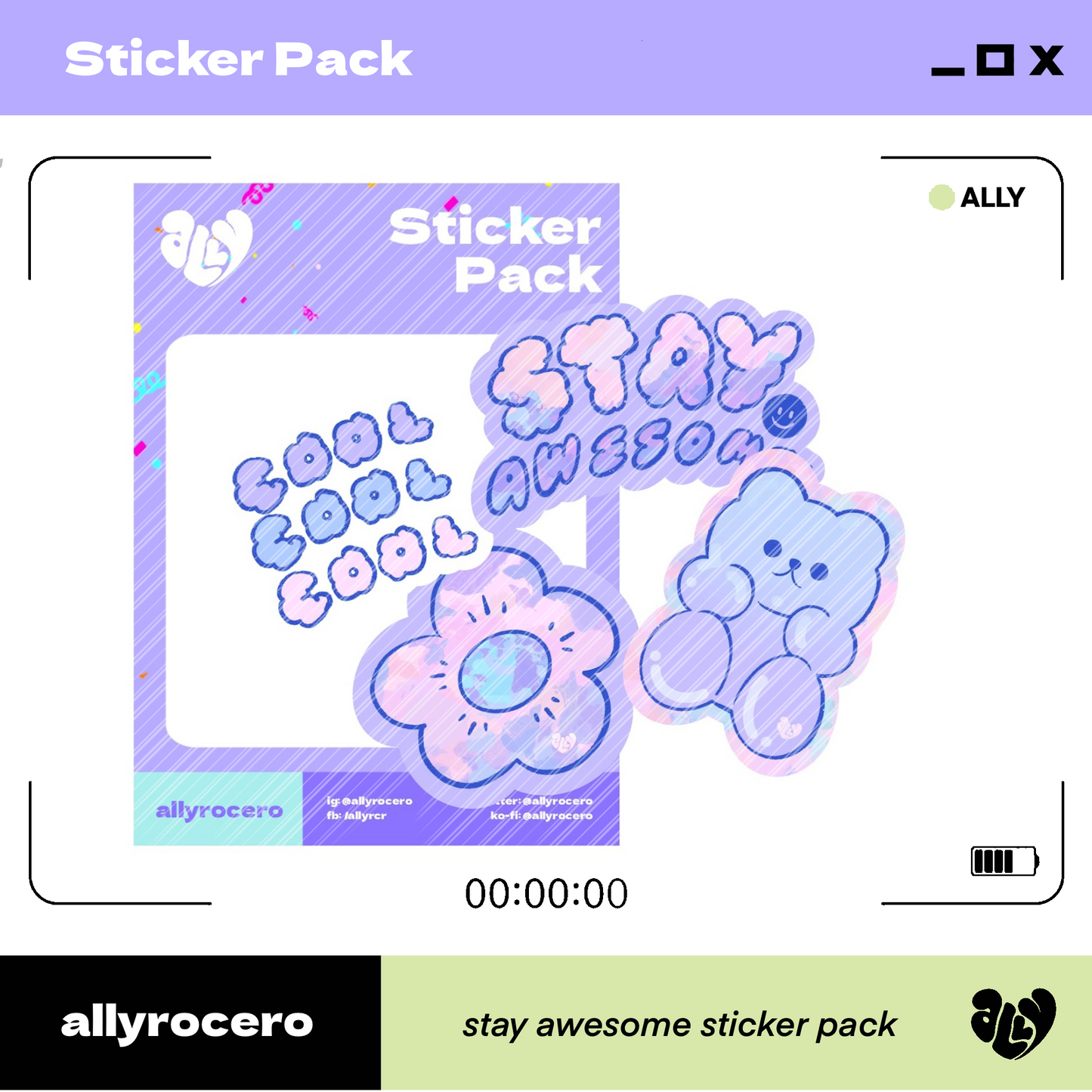 ALLYRCR - Holo Bear Sticker Pack