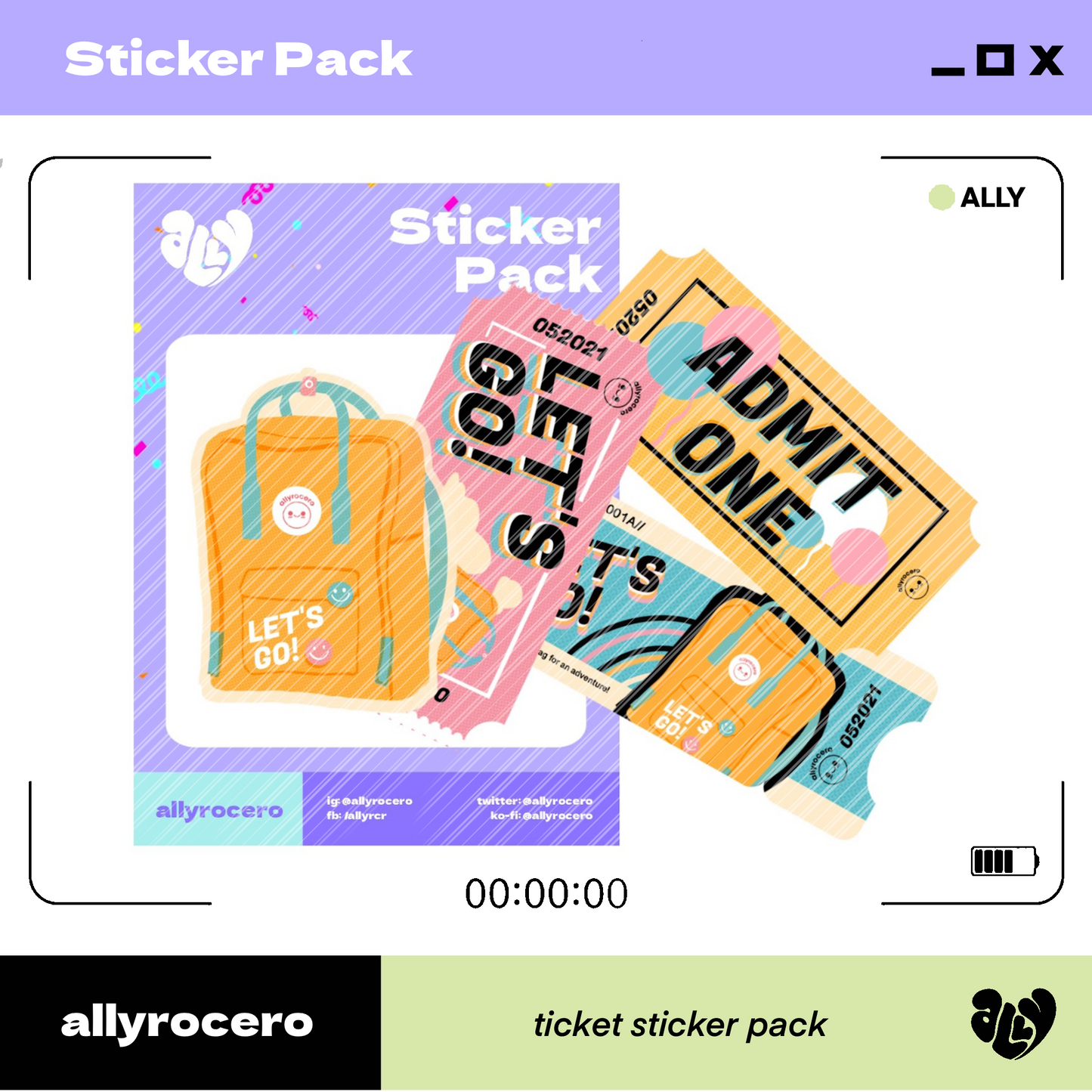 ALLYRCR - Ticket Sticker Pack